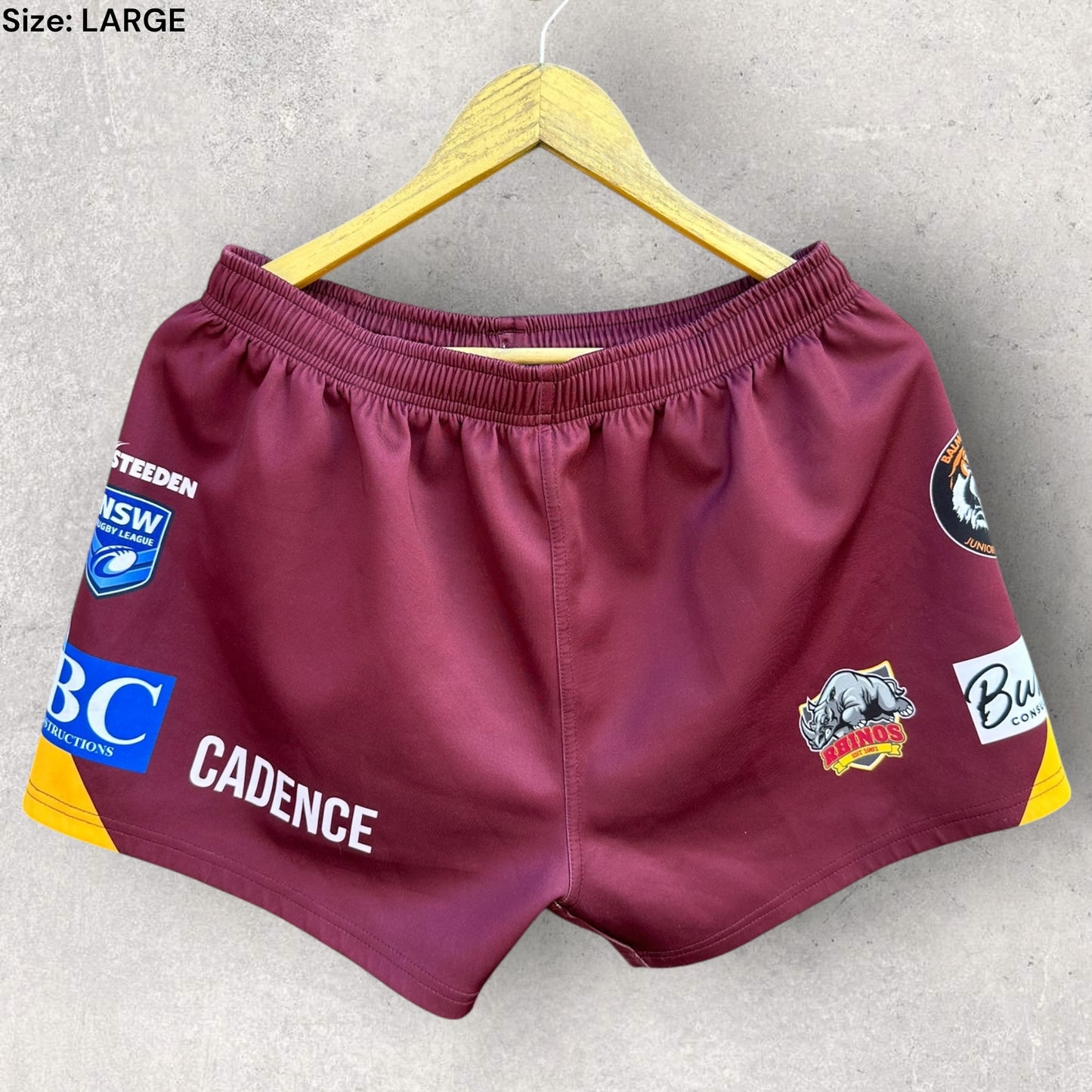 HOLY CROSS RHINOS STEEDAN MATCH SHORTS RUGBY LEAGUE