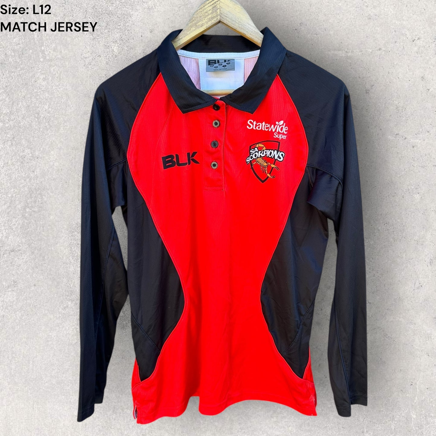 SOUTH AUSTRALIAN SCORPIONS MATCH WORN CRICKET JERSEY AJ WELLINGTON