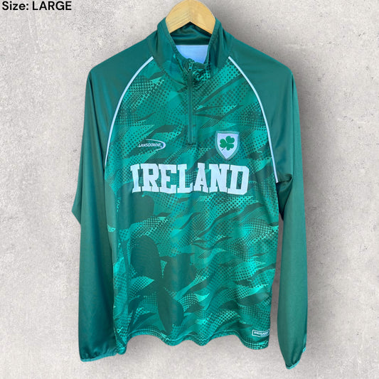 IRELAND RUGBY UNION HALF ZIP LONG SLEEVE TRAINING TOP