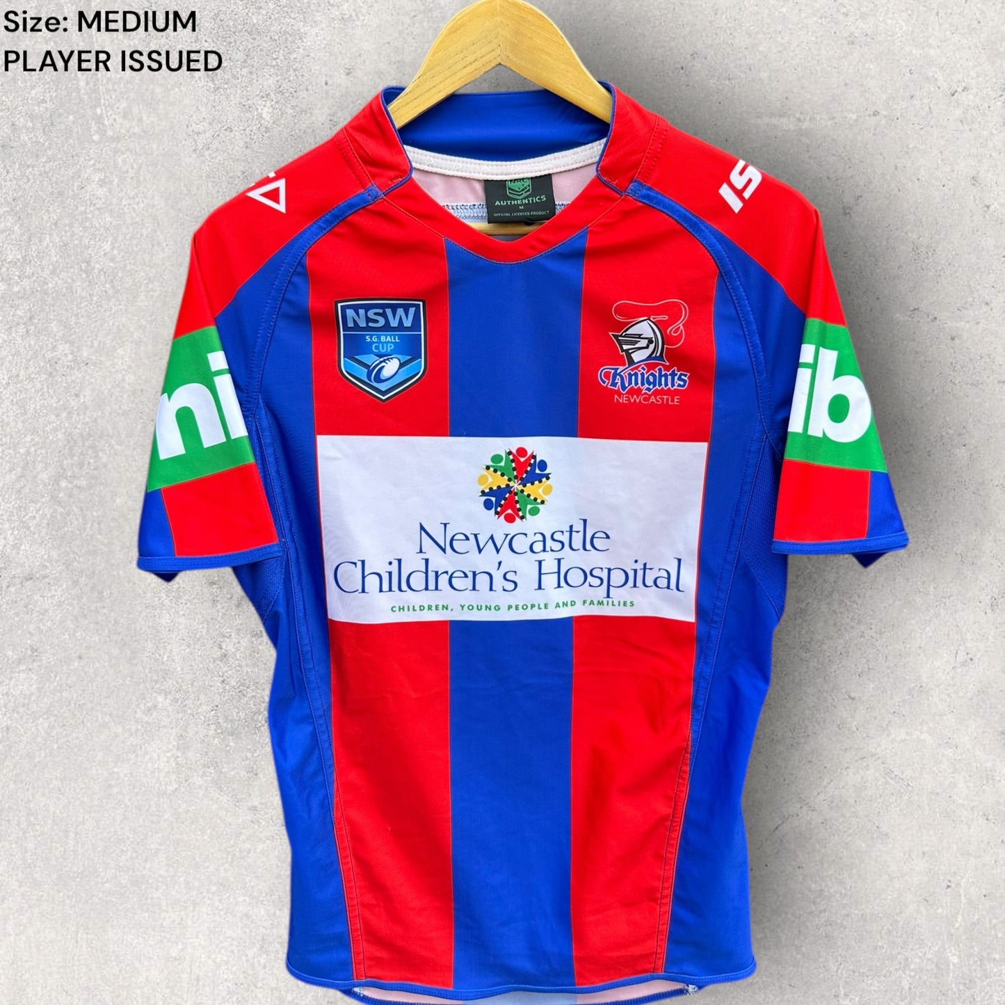 NEWCASTLE KNIGHTS SG BALL PLAYER CUT SPARE JERSEY