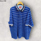 RM WILLIAMS BLUE & WHITE STRIPPED VINTAGE POLO SHIRT