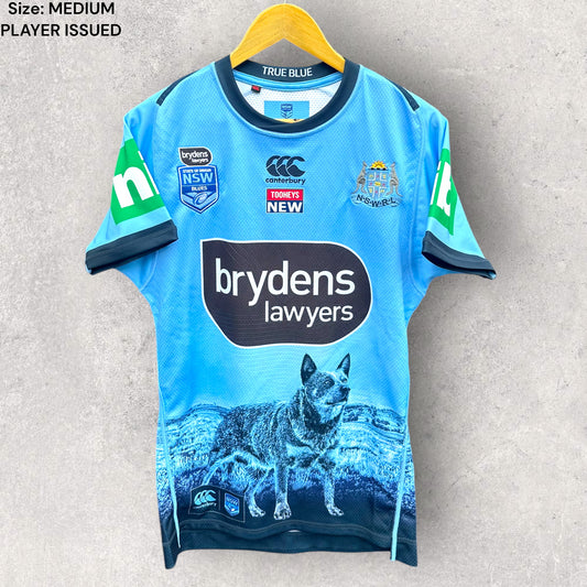 NATHAN CLEARY PLAYER ISSUED NEW SOUTH WALES BLUES STATE OF ORIGIN 2020 CAPTAINS RUN JERSEY