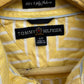 TOMMY HILFIGER MENS YELLOW STRIPPED 80s DESIGN LONG SLEEVE BUTTON UP SHIRT