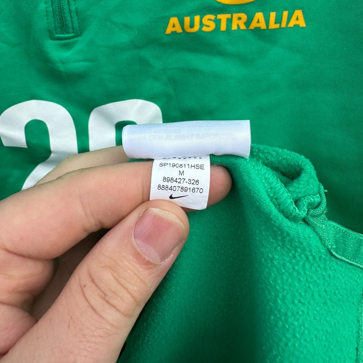 AUSTRALIA SOCCER NIKE HALF ZIP PLAYER LONG SLEEVE TRAINING SHIRT