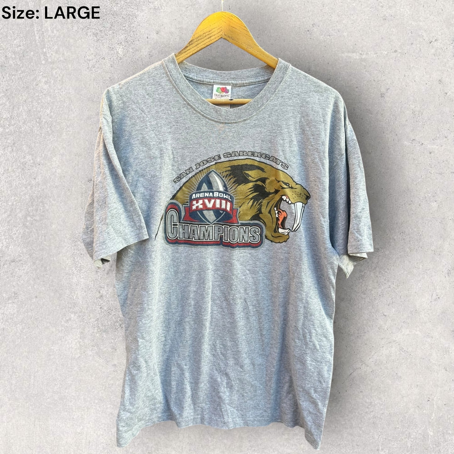 SAN JOSE SABERCATS ARENA BOWL CHAMPIONS GREY T-SHIRT