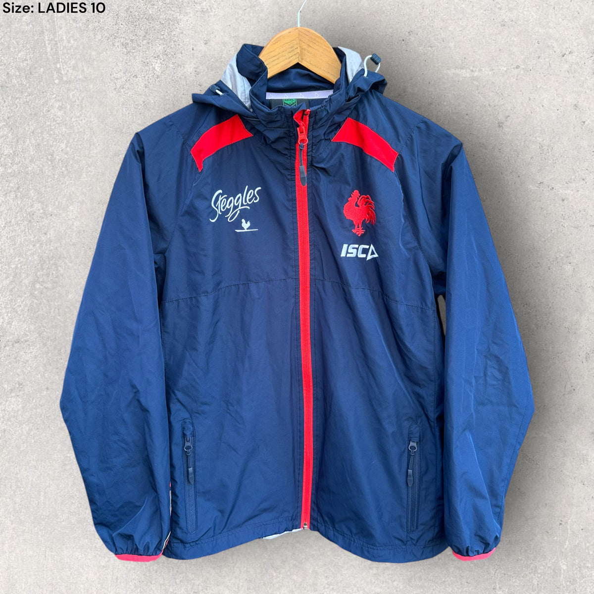Isc Performance Jacket SYDNEY ROOSTERS ISC WINDBREAKER HOODED JACKET – THRILLOFTHETHRIFT