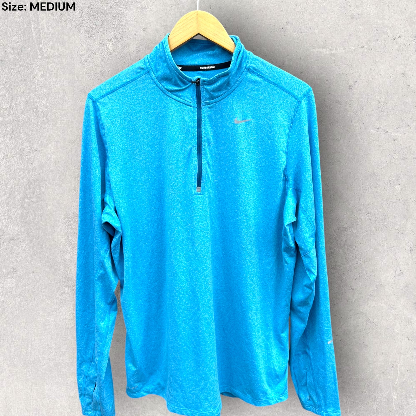 NIKE RUNNING BLUE HALF ZIP LONG SLEEVE SHIRT