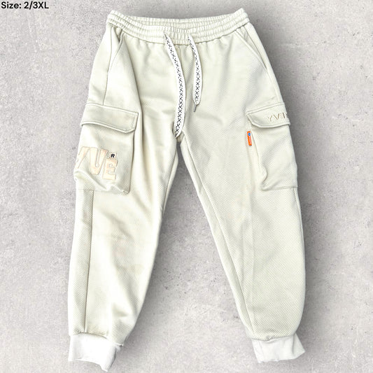 YVETTE LADIES CREAM CUFFED TRACK PANTS