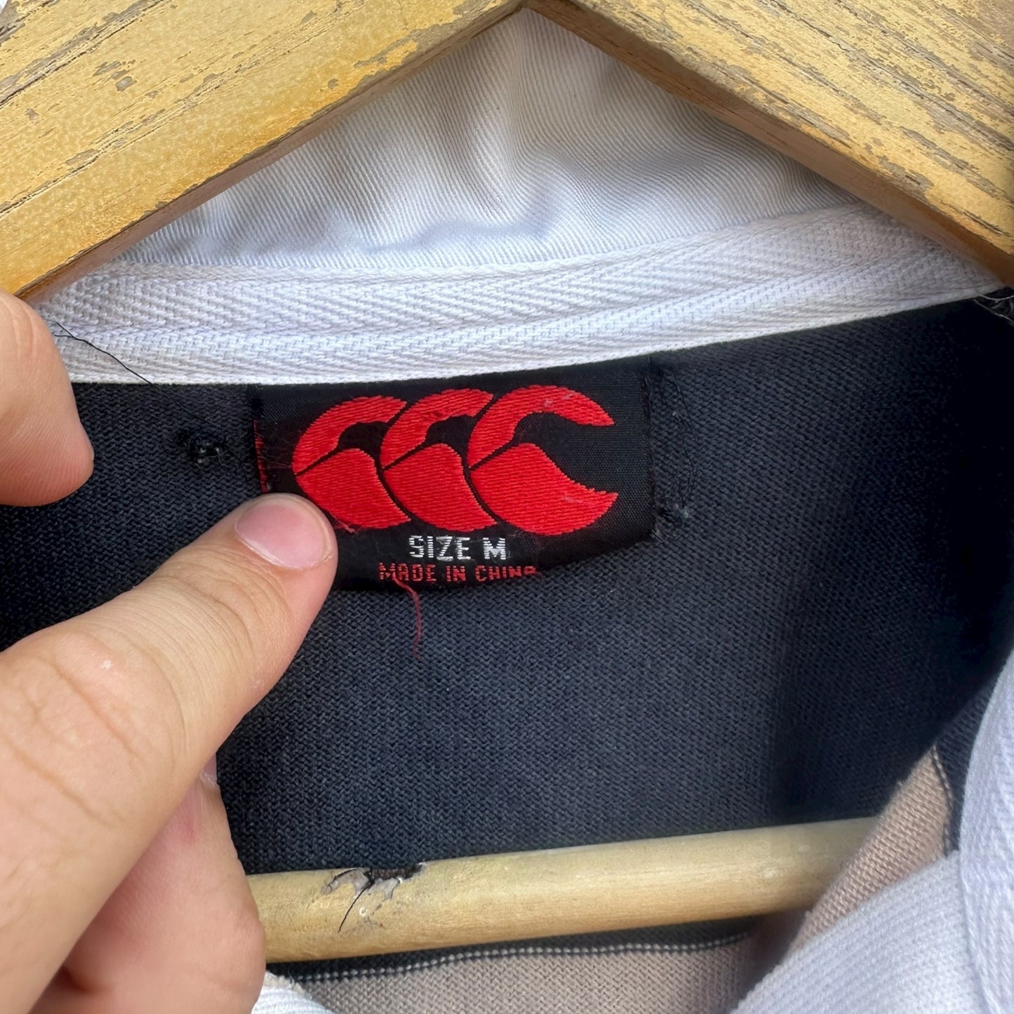 CANTERBURY BLACK / CREAM LONG SLEEVE RUGBY JERSEY