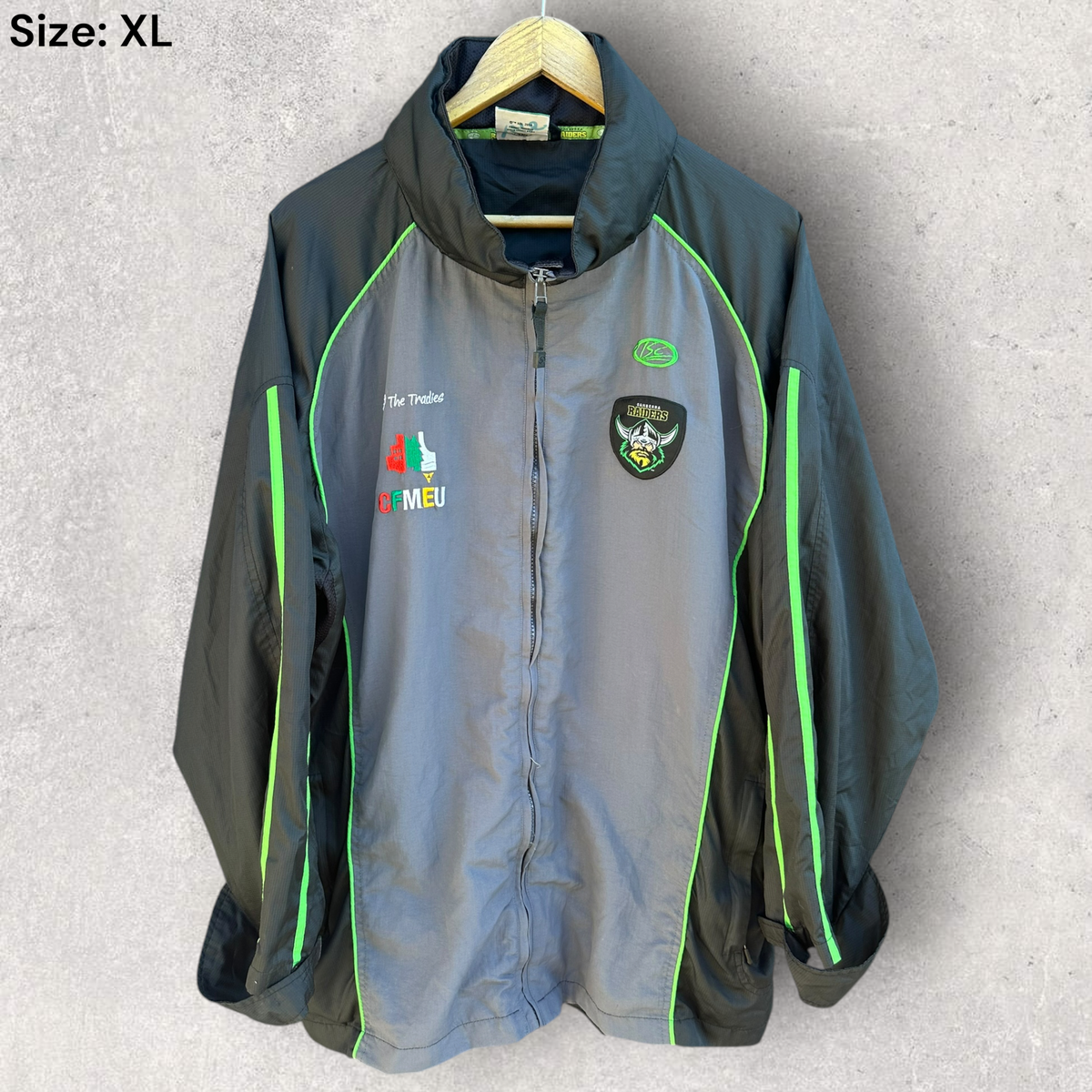 Canberra Raiders ISC Windbreaker Hooded NRL Jacket Issued to Dane Tilse