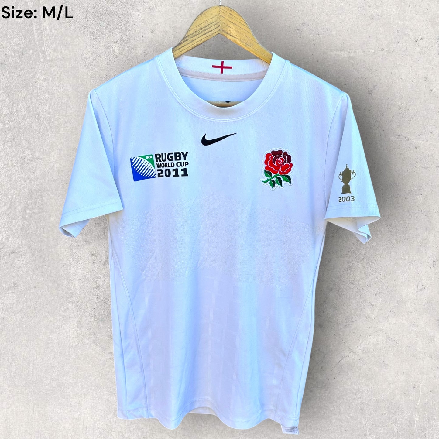 ENGLAND NIKE RUGBY WORLD CUP 2011 WHITE JERSEY