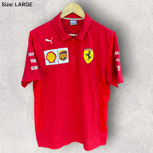 Ferrari x Puma Short Sleeve Red Polo Motorsport Shirt