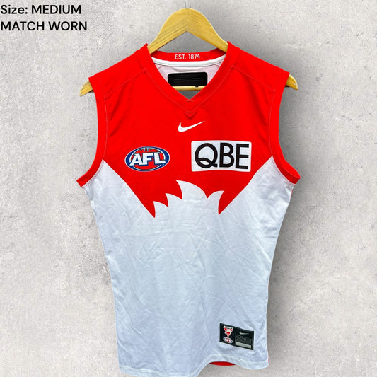 SYDNEY SWANS HOME NIKE 2024 MATCH WORN GUERNSEY CAIDEN CLEARY