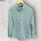 RALPH LAUREN POLO GREEN & WHITE CHECKERED LONG SLEEVE BUTTON UP SHIRT