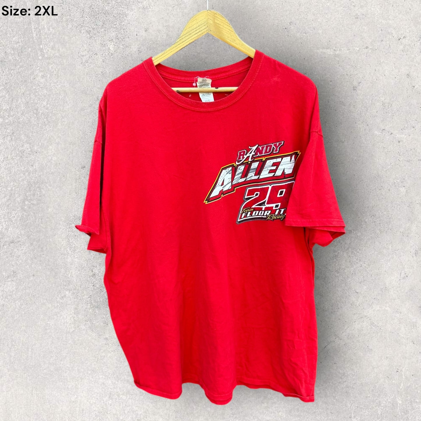 RANDY ALLEN TEAM FLOOR IT RACING RED VINTAGE SHIRT