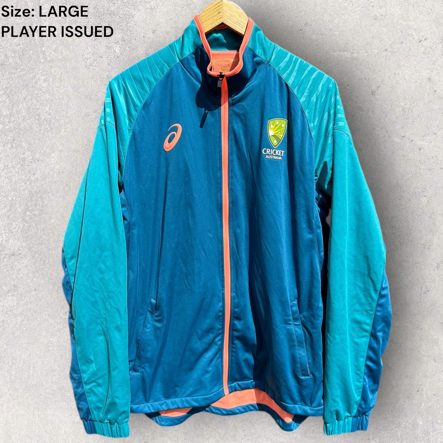 CRICKET AUSTRALIA ASICS 2024 PLAYER ISSUED TRACK JACKET HENRY THORNTON