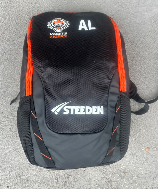 Wests Tigers 2025 Player Issued Backpack to Alex Lobb