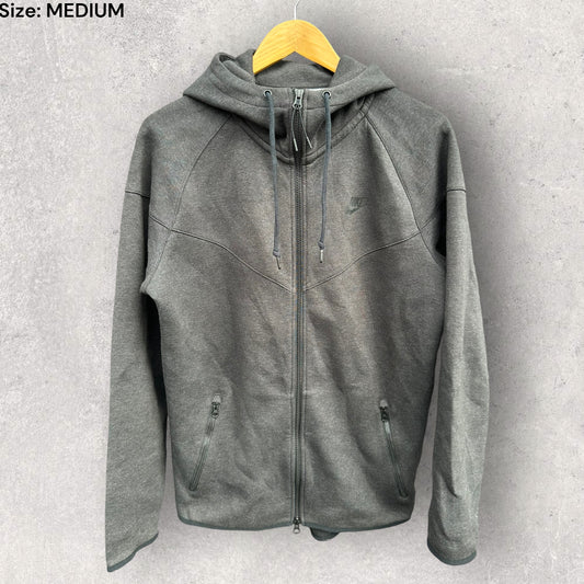 NIKE GREY TECH FLEECE HOODED JACKET