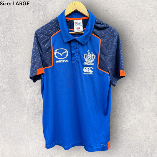 NORTH MELBOURNE KANGAROOS ON FIELD CANTERBURY MEDIA POLO SHIRT