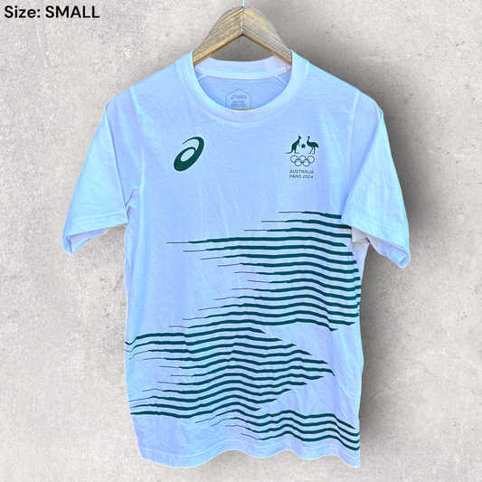 Australian Olympic Team Paris 2024 ASICS White Shirt
