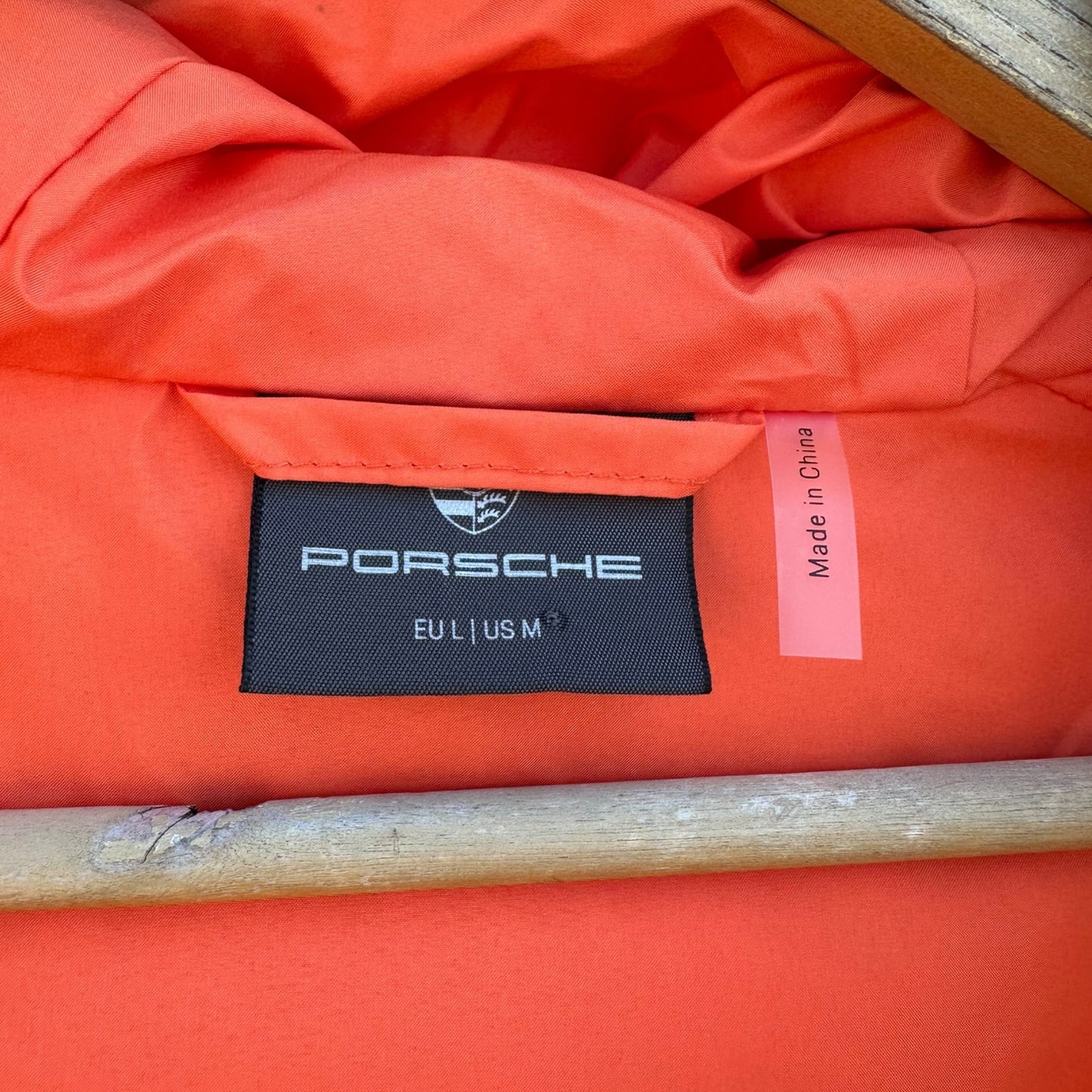 Porsche Experience Orange Hooded Puffer Jacket