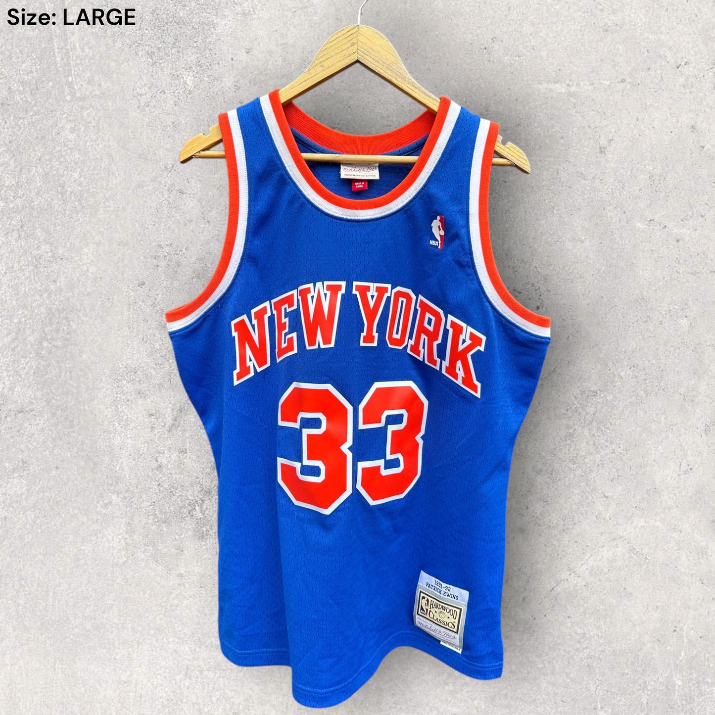 PATRICK EWING NEW YORK YANKEES SWINGMAN NBA HARDWOOD CLASSIC JERSEY