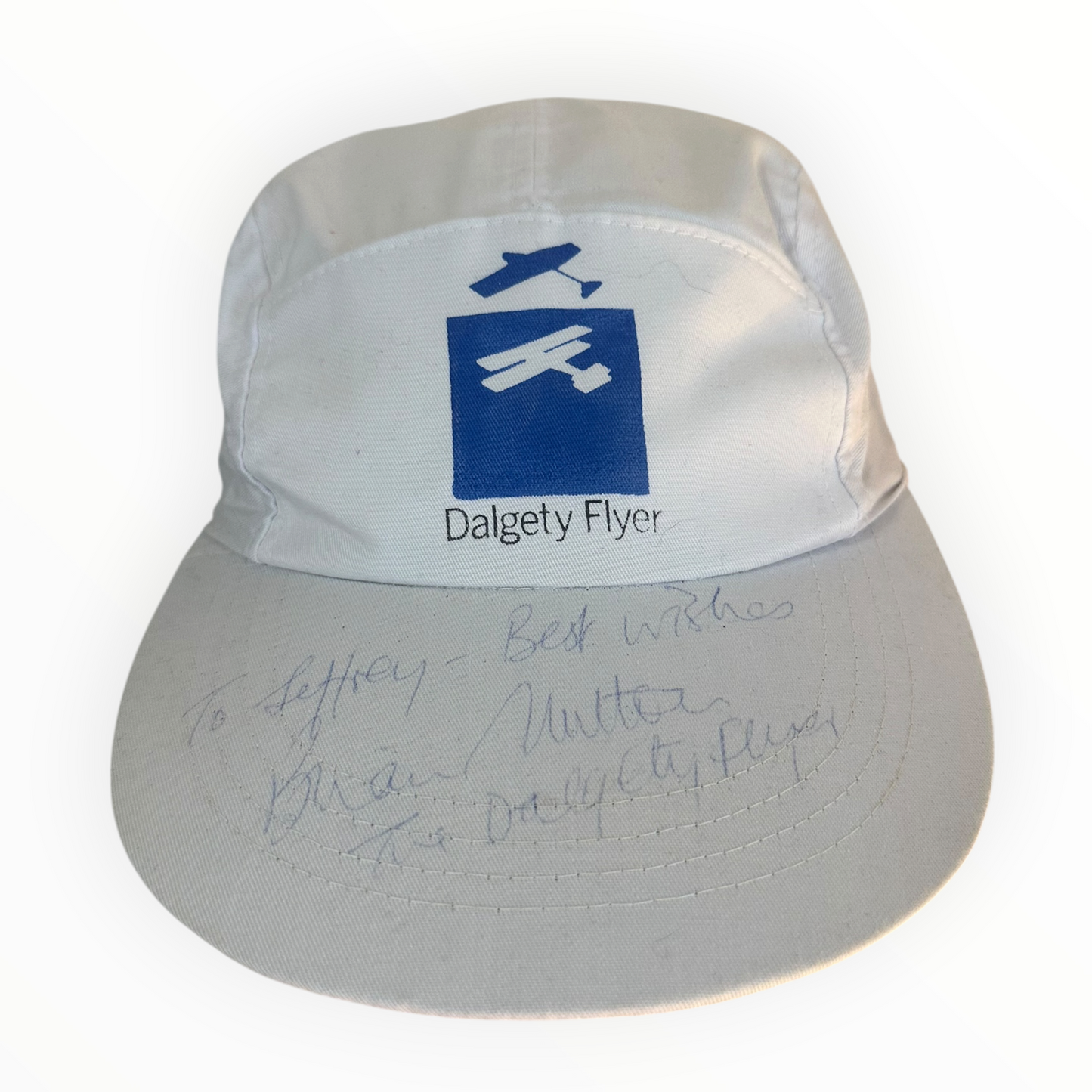 Dalgety Flyer Vintage 5 Panel Hat Signed by Brian Milton