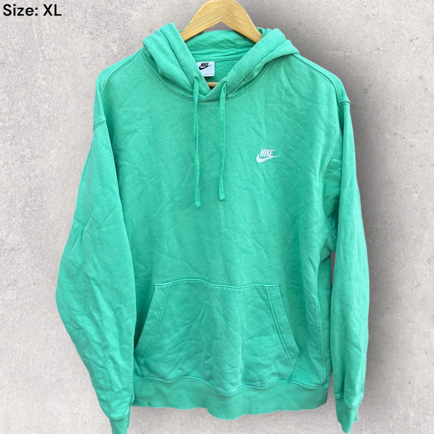 NIKE GREEN PULLOVER HOODED JUMPER