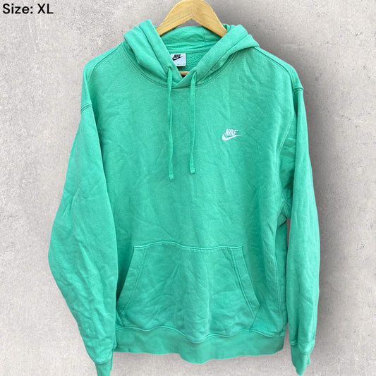 NIKE GREEN PULLOVER HOODED JUMPER