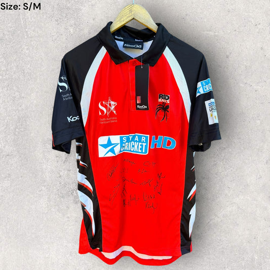 SOUTH AUSTRALIAN REDBACKS CHAMPIONS LEAGUE CRICKET 2010 TEAM SIGNED JERSEY NEW WITH TAGS
