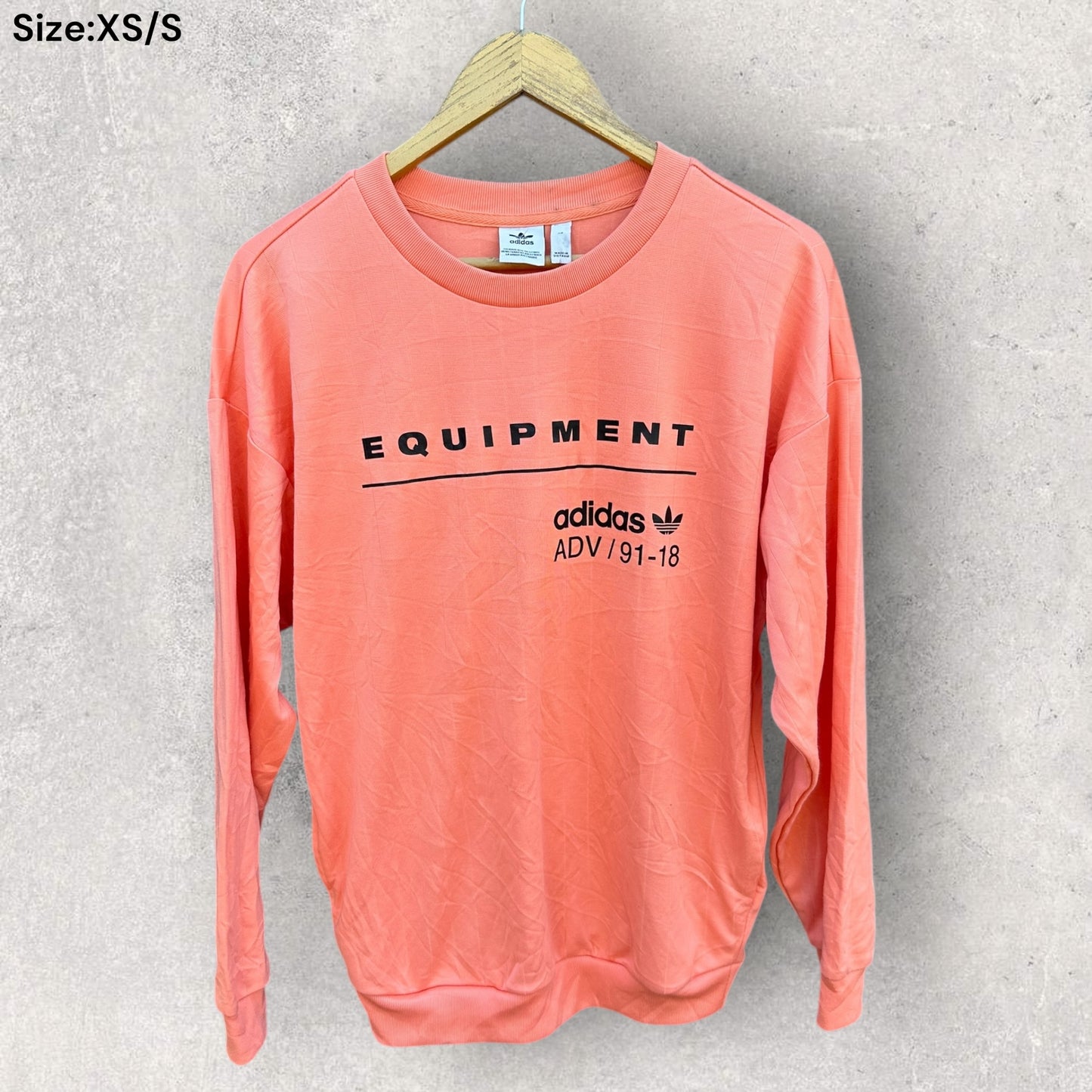 ADIDAS EQUIPMENT LADIES PINK PULLOVER CREW NECK JUMPER
