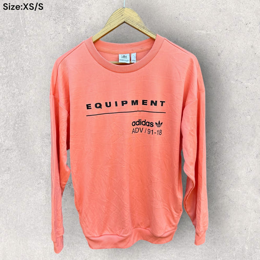 ADIDAS EQUIPMENT LADIES PINK PULLOVER CREW NECK JUMPER