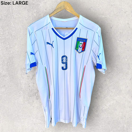 Mario Balotelli Italy 2014 Puma Away White Football Jersey