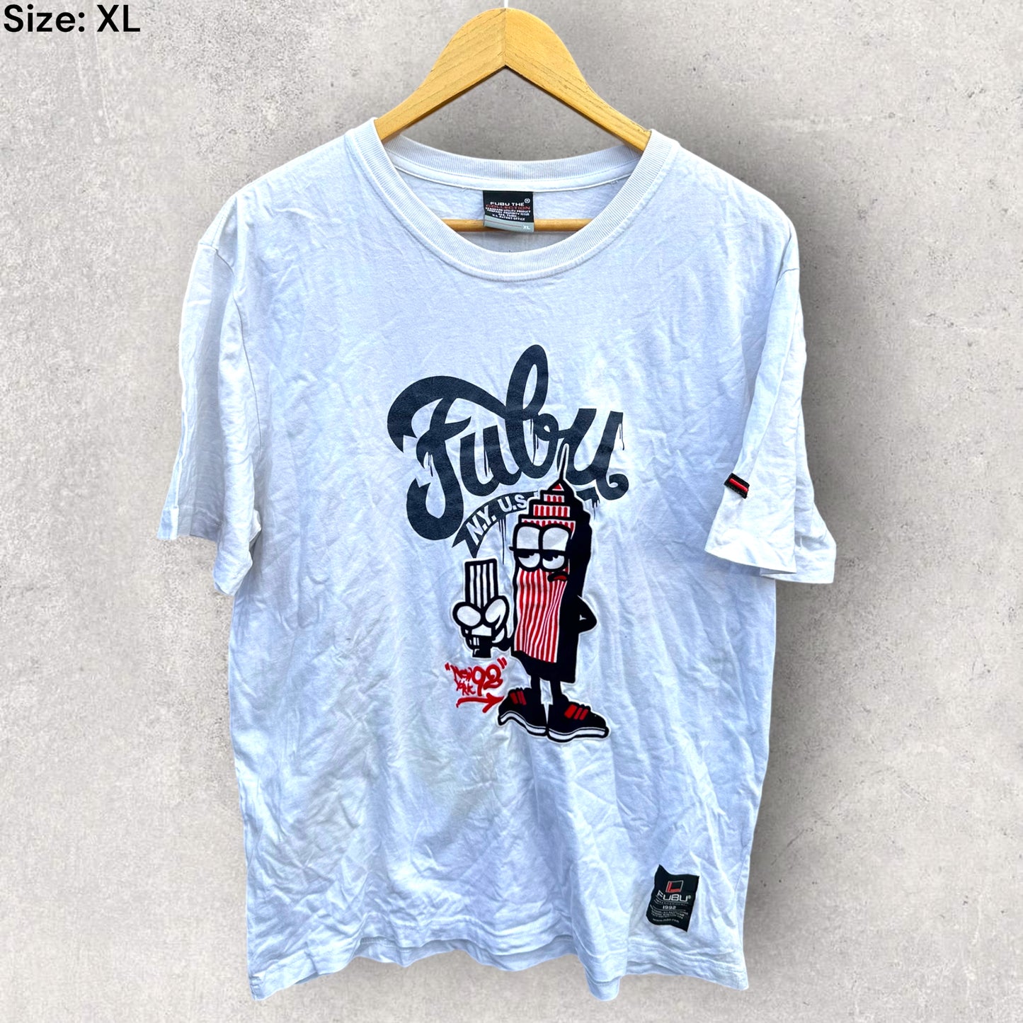 FUBU 1998 NEW YORK WHITE VINTAGE T-SHIRT