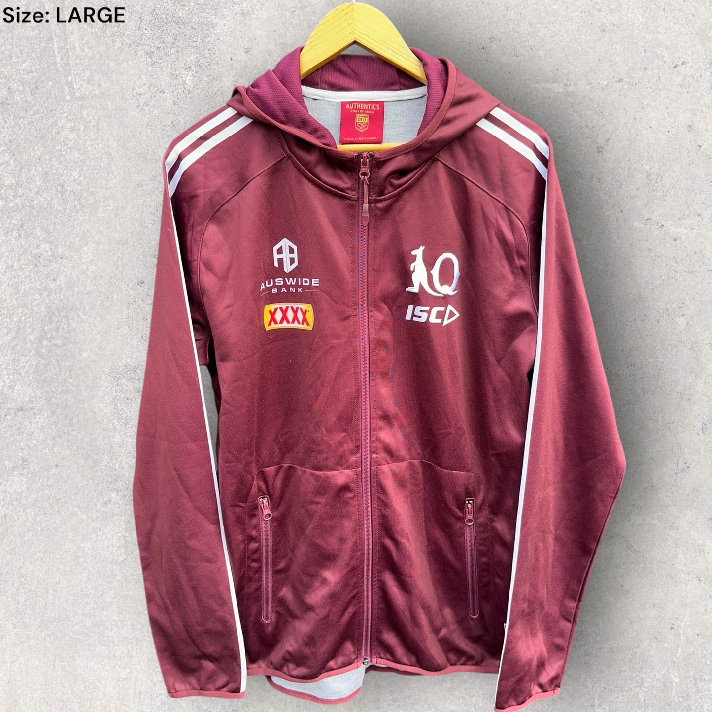 QUEENSLAND MAROONS ISC FULL ZIP HOODED JACKET