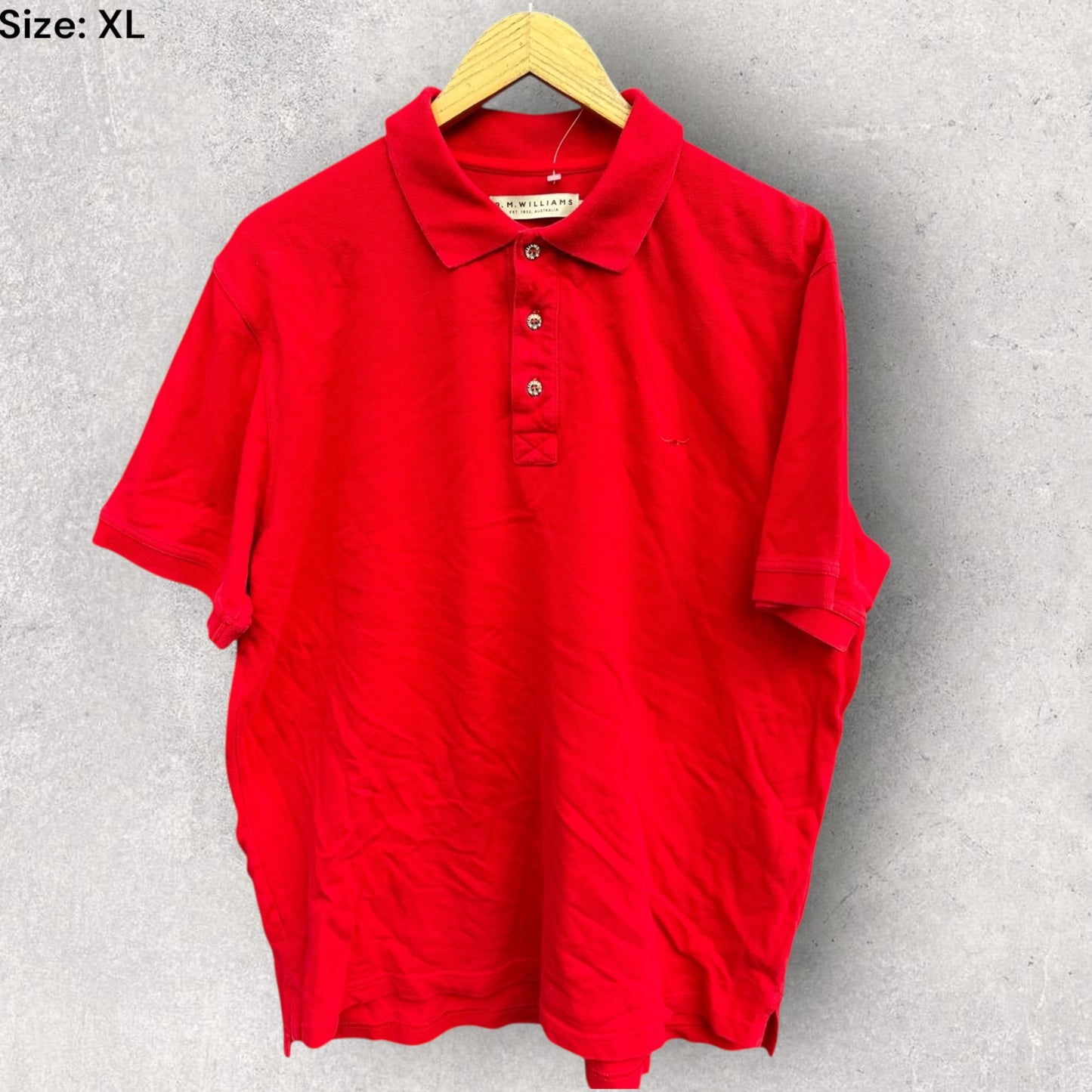 RM WILLIAMS RED SHORT SLEEVE POLO SHIRT