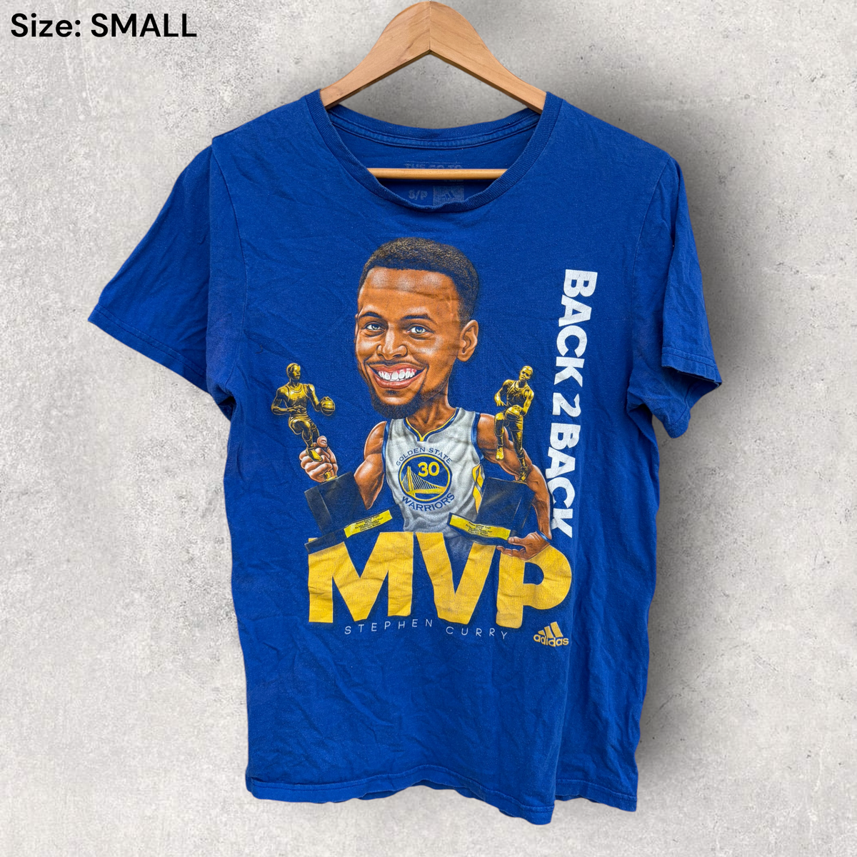 Steph Curry Golden State Warriors Adidas Back 2 Back MVP NBA Basketball Shirt