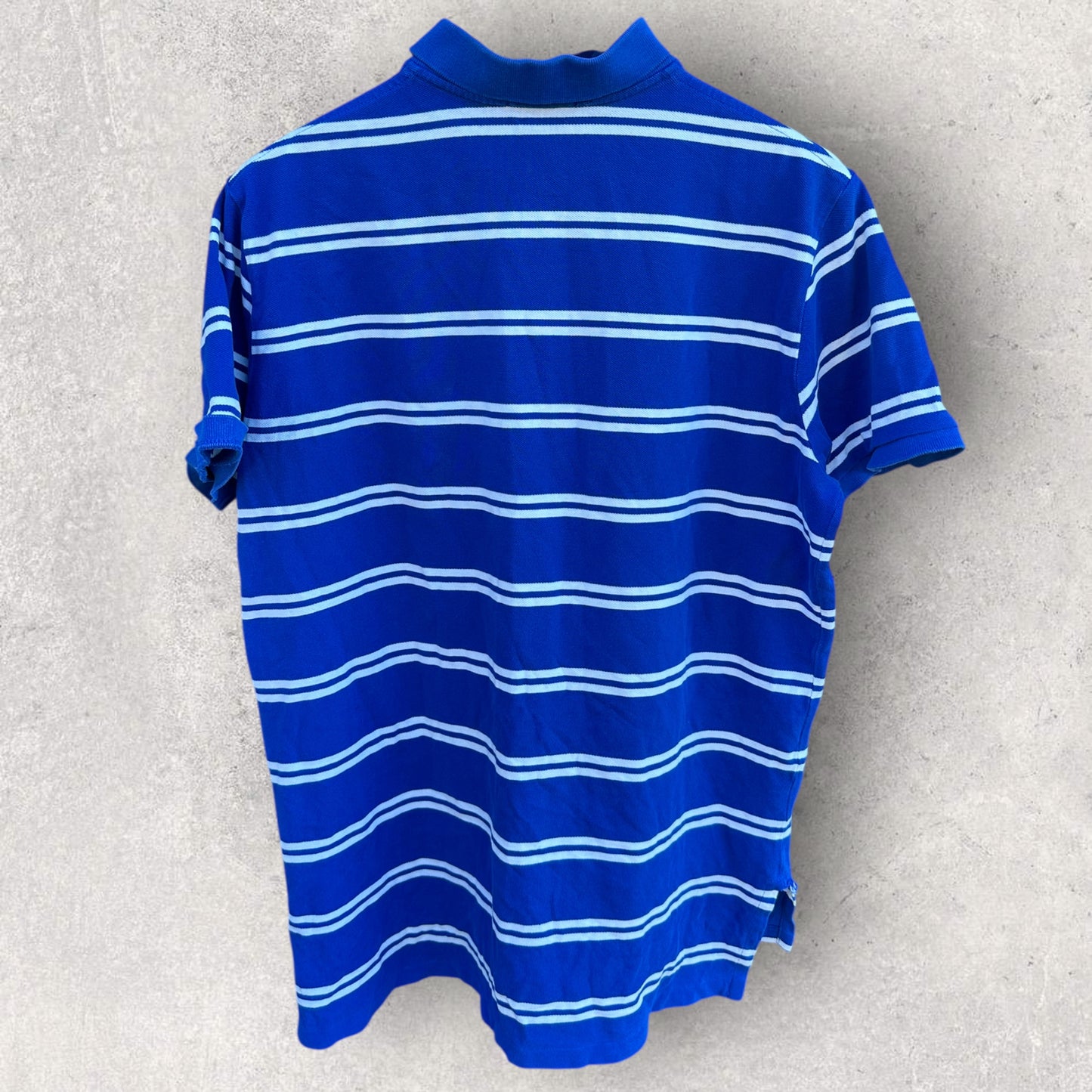 RALPH LAUREN POLO BLUE STRIPPED SHORT SLEEVE POLO SHIRT