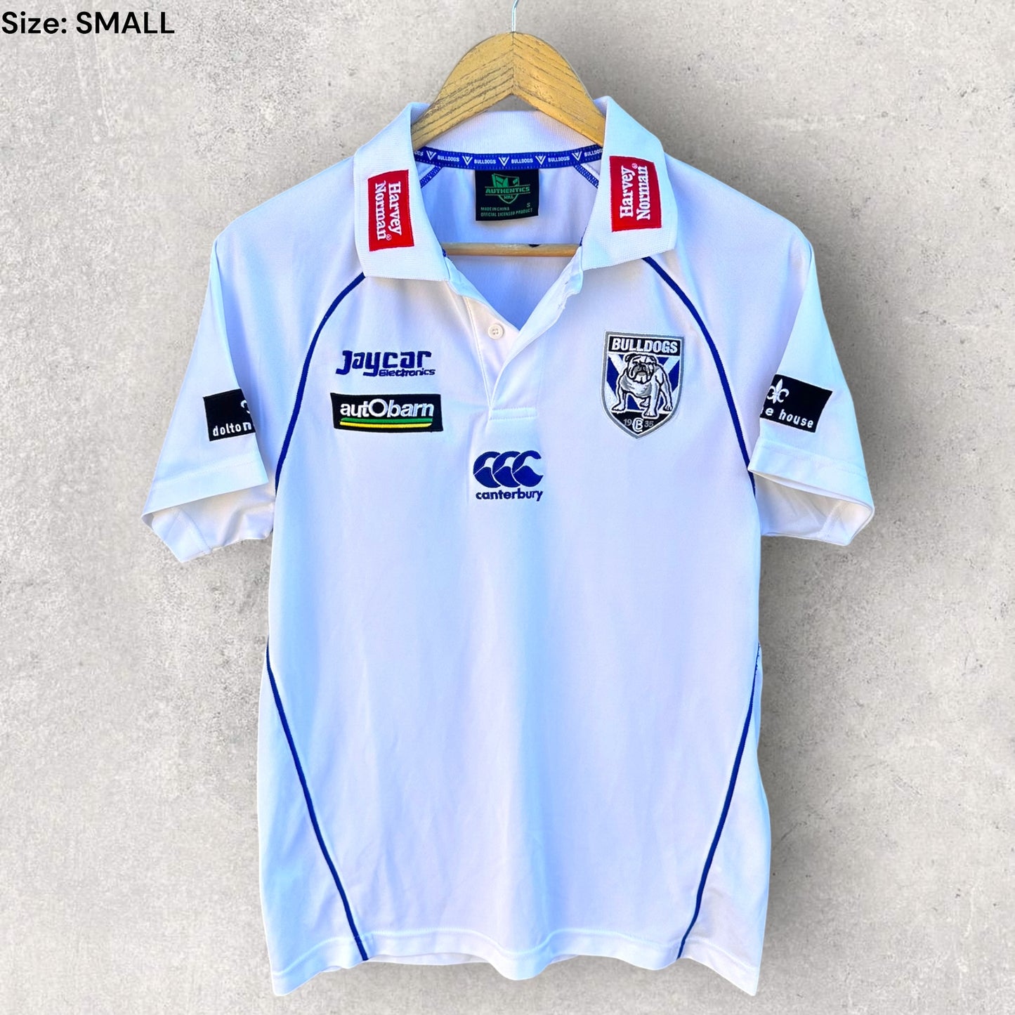 CANTERBURY BULLDOGS WHITE 2011 MEDIA POLO SHIRT