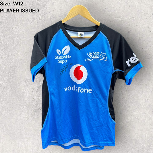 ADELAIDE STRIKERS WBBL TRAINING JERSEY PLAYER WORN + SIGNED AJ WELLINGTON