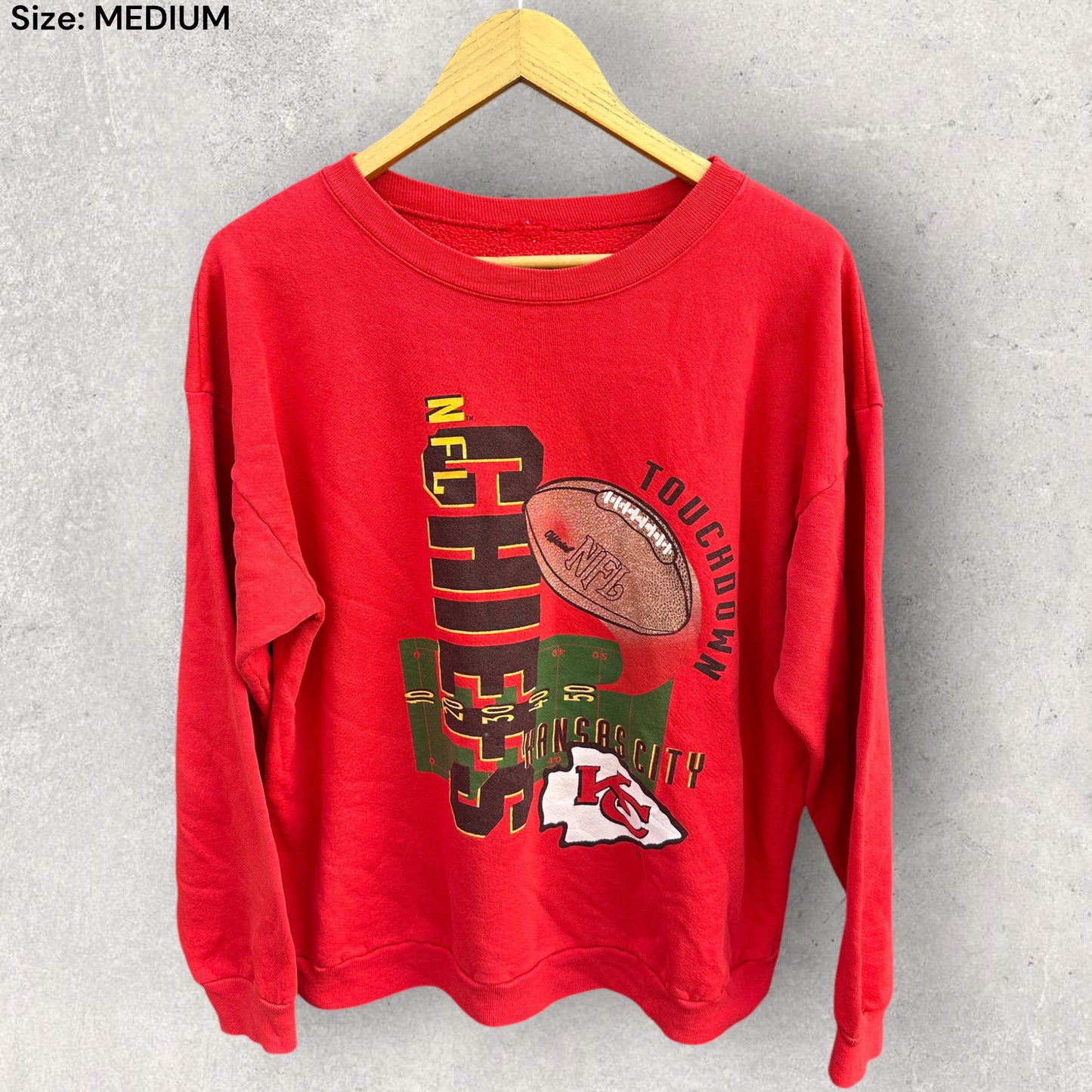 KANSAS CITY CHIEFS VINTAGE RED PULLOVER JUMPER
