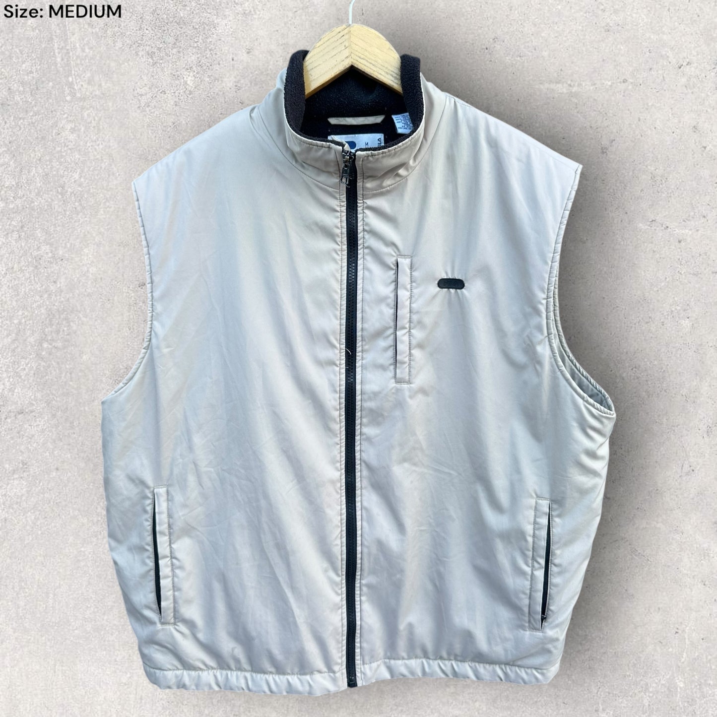 FILA BIEGE VINTAGE SLEEVELESS VEST JACKET