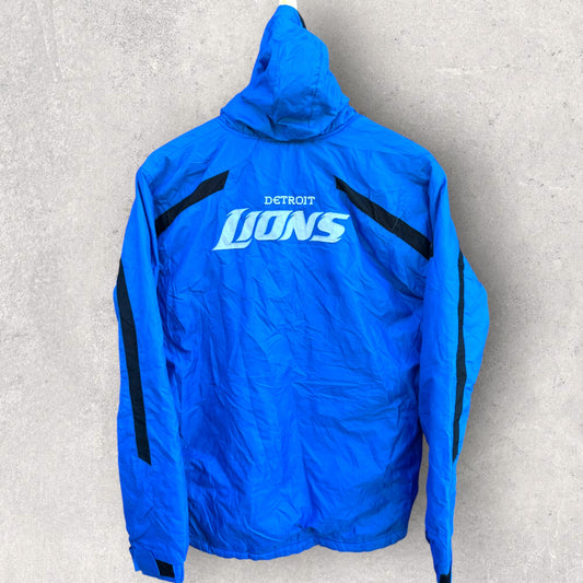 DETRIOT LIONS NFL BLUE FULL ZIP TRACK JACKET
