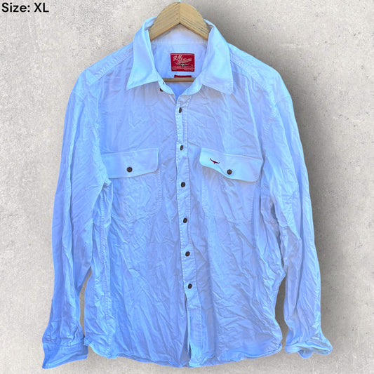 RM WILLIAMS WHITE LONG SLEEVE BUTTON UP VINTAGE SHIRT
