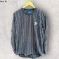 ADIDAS NAVY BLUE PINSTRIPED PULLOVER JUMPER