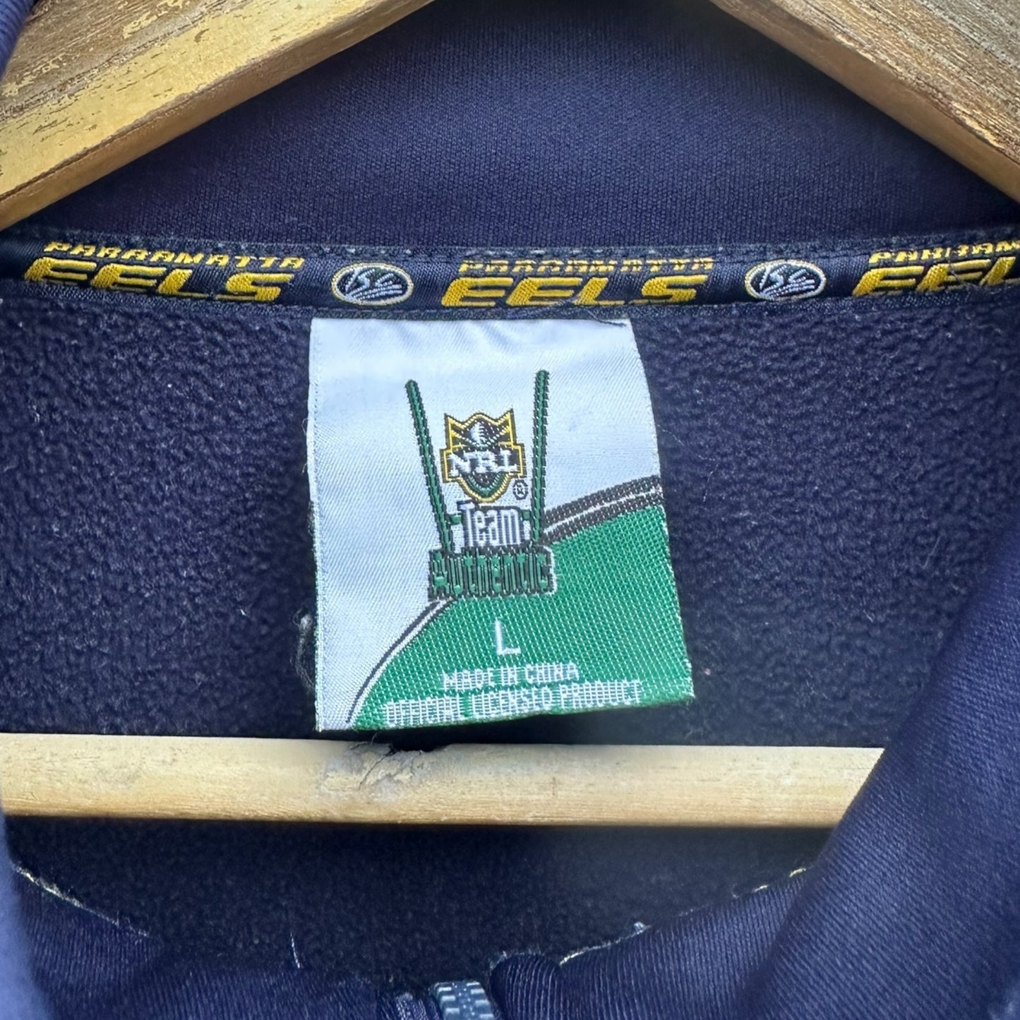 Parramatta Eels Vintage Chest Zip ISC Nrl Pullover Jumper