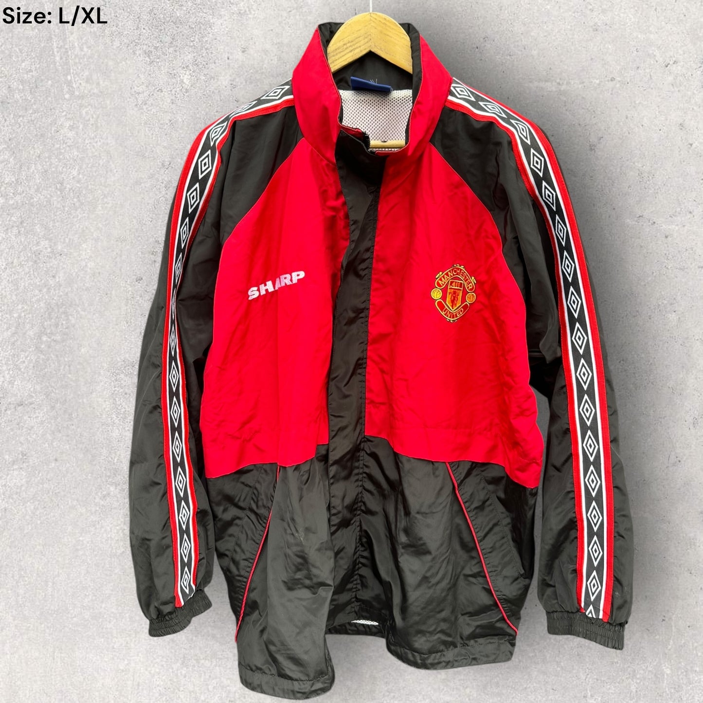 Manchester United UMBRO Vintage Windbreaker Football Jacket