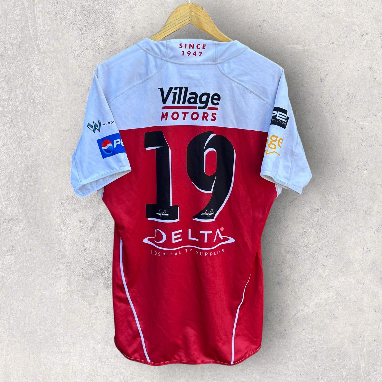 REDCLIFFE DOLPHINS PRESTON RIKI MATCH WORN + SIGNED HOSTPLUS CUP JERSEY
