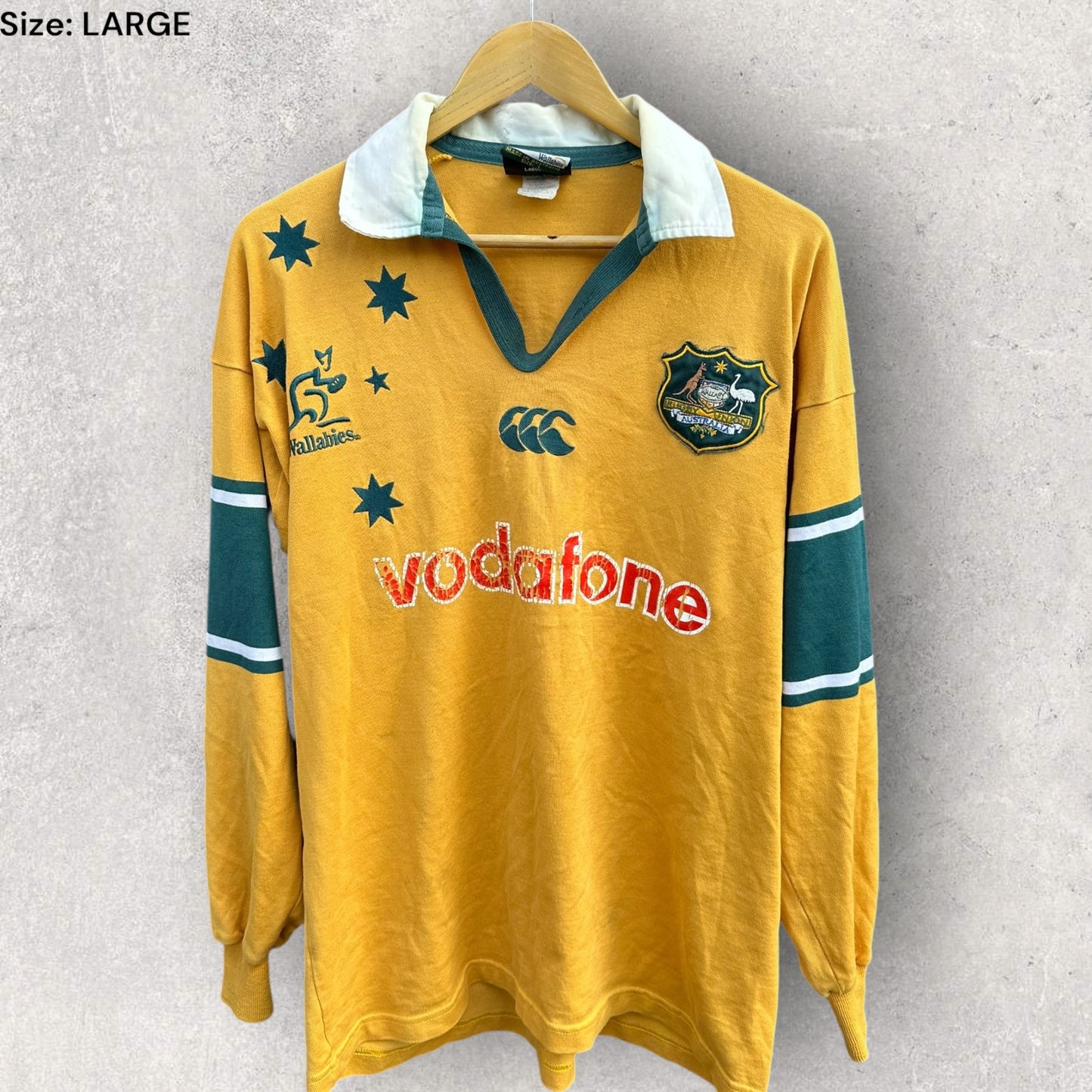AUSTRALIAN WALLABIES VINTAGE CANTERBURY LONG SLEEVE RUGBY UNION JERSEY