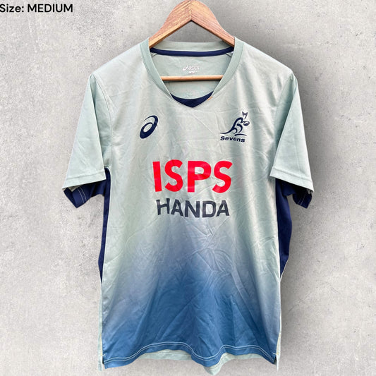 Australia Sevens 7s Asics Rugby Union Player Training Shirt + SHORTS